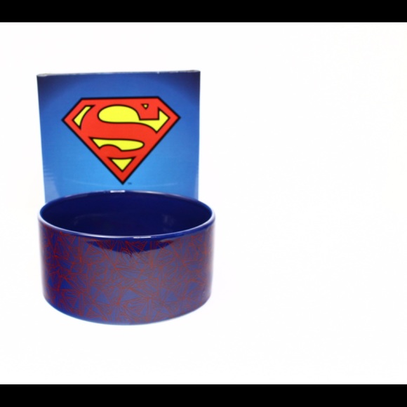 DC Superman Ceramic Dog / Pet Bowl Food Or Water 28oz 3-1/2 Cups New - Picture 7 of 7
